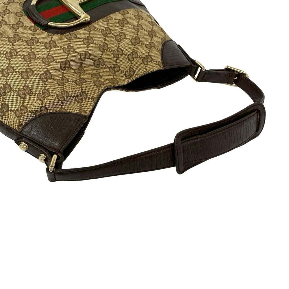 GUCCI Brown Leather Horsebit Shoulder Bag - Picture 4 of 10